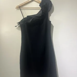Rickie Freeman Black Asymetrical Dress, Size 8